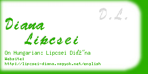 diana lipcsei business card